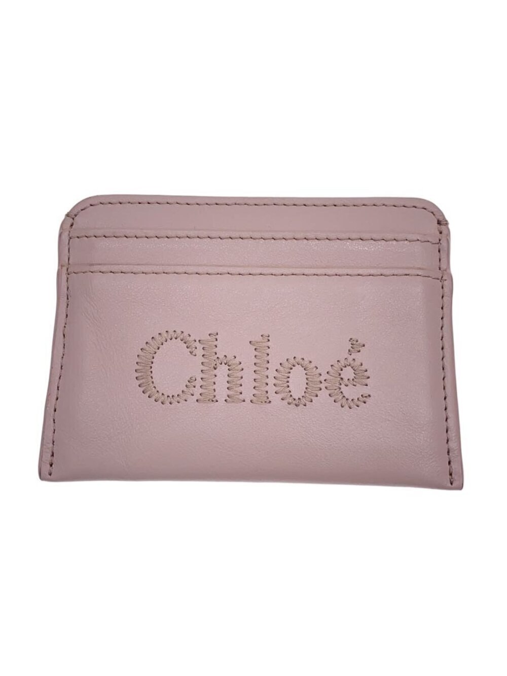 Chloe Sense Card Case Leather Pink
